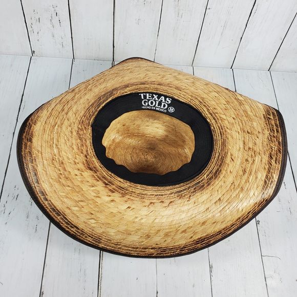 WESTERN COWBOY HAT, TEXAS GOLD LUXURY STYLE, PALMA NATURAL PALM VAQUERO - Picture 6 of 11